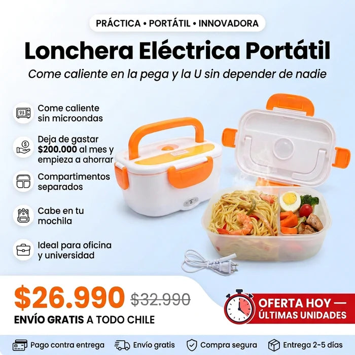 Lonchera Electrica Portatil -Tu Comida Caliente, Donde Quieras