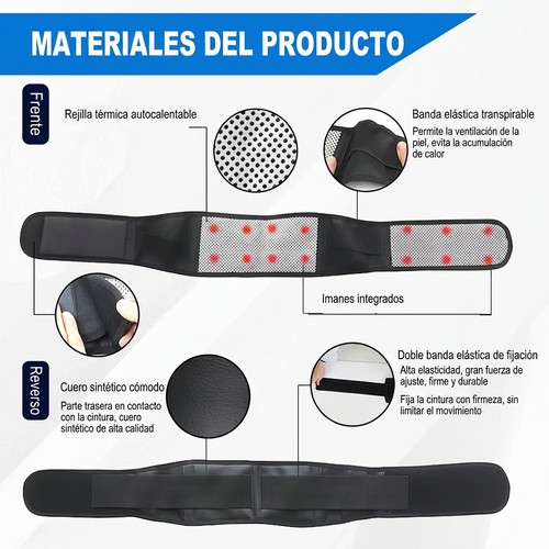 💥 Faja Soporte Lumbar Autocalentable — Soporte firme para tu espalda baja